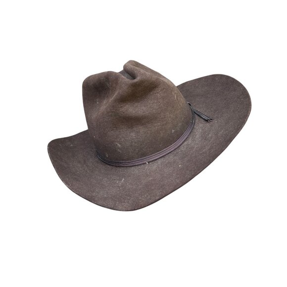 Stetson Vintage Brown 4X Beaver XXXX Cowboy Hat Size 7 3/8 John B Stetson Co. - Picture 1 of 12